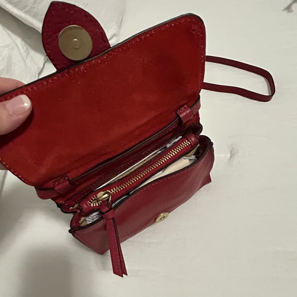 NWT! Women's Lodis "Addison" Red Designer Leather Mini Purse - Picture 11 of 16